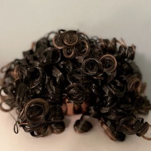 Brown curly Irish dance hair piece